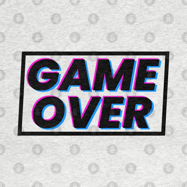 Game over text gamer design by BrightLightArts